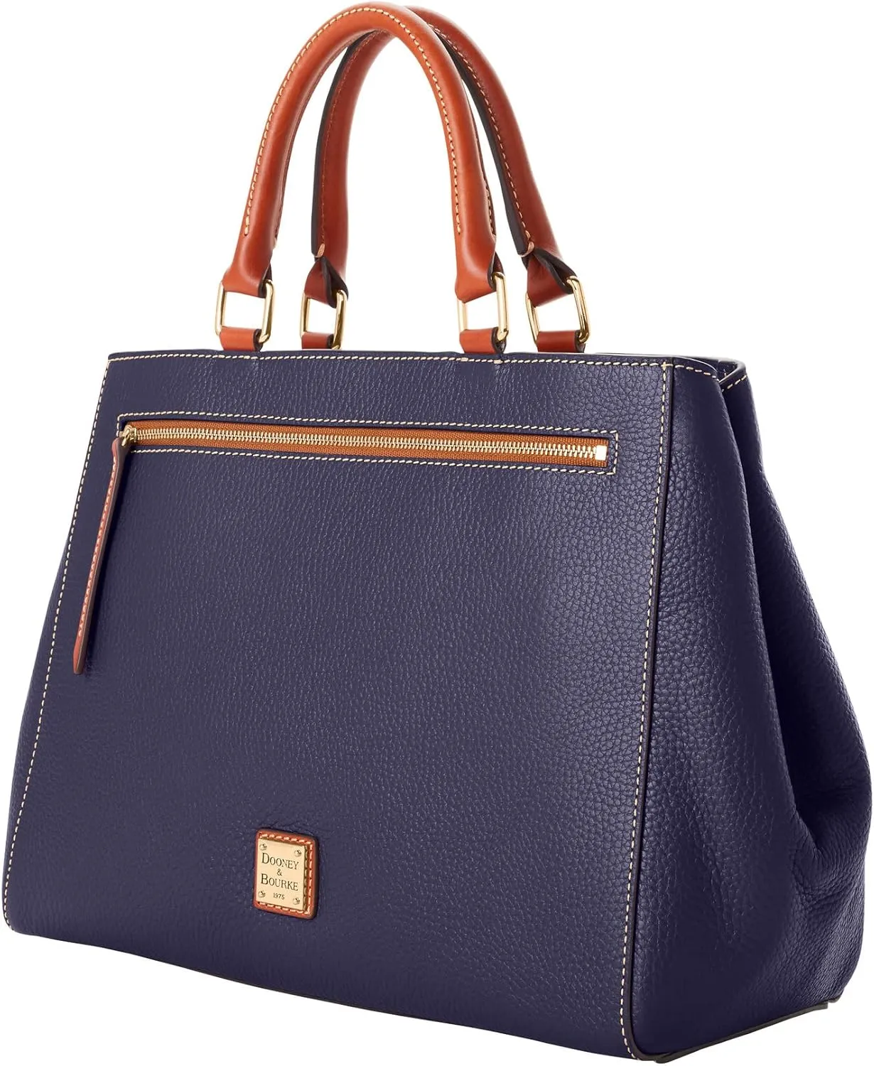 Dooney & Bourke Satchel Bags for Women, Pebble Grain Leather Zip Satchel Handbag with Crossbody Strap
