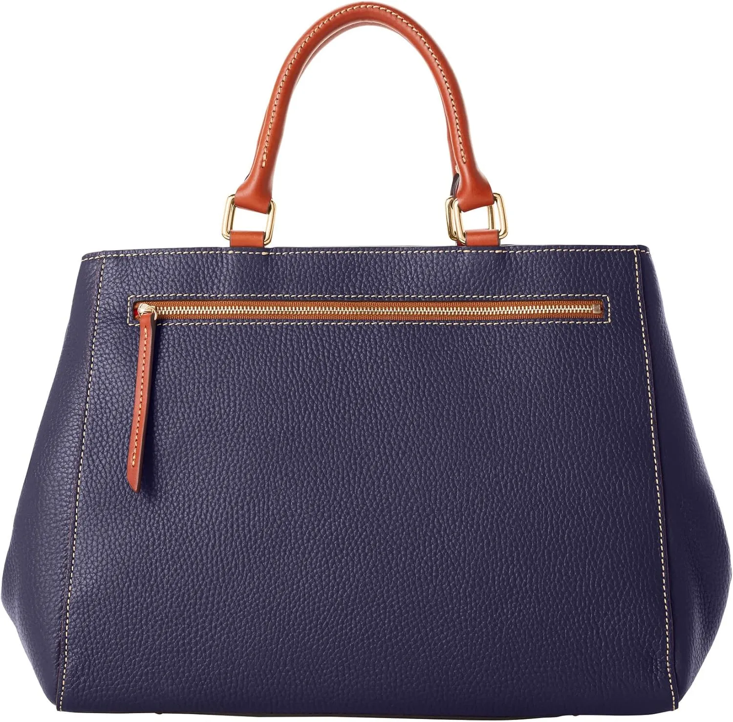 Dooney & Bourke Satchel Bags for Women, Pebble Grain Leather Zip Satchel Handbag with Crossbody Strap