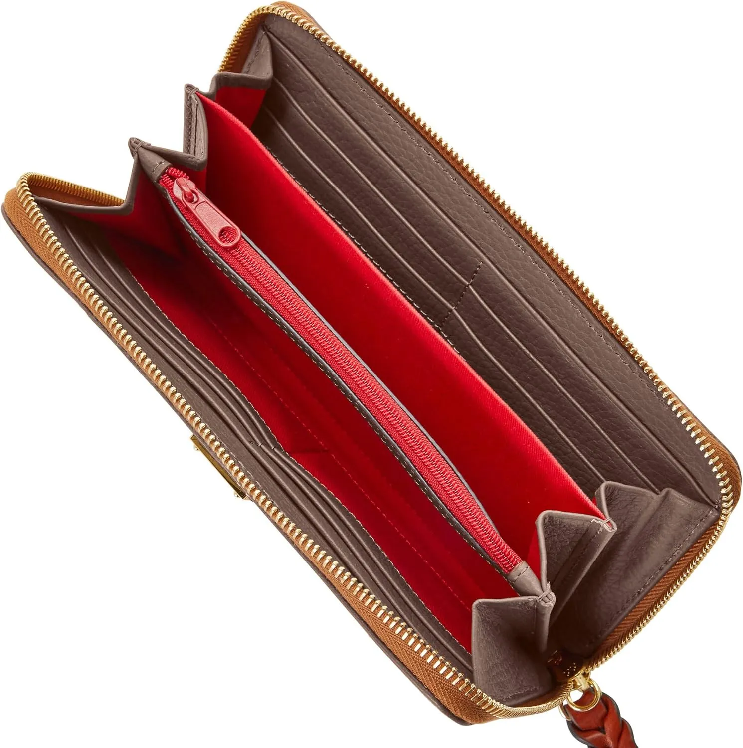 Dooney & Bourke Women's Large Zip Around Wristlet Crossbody in Pebble Grain Leather, with Detachable Shoulder Strap