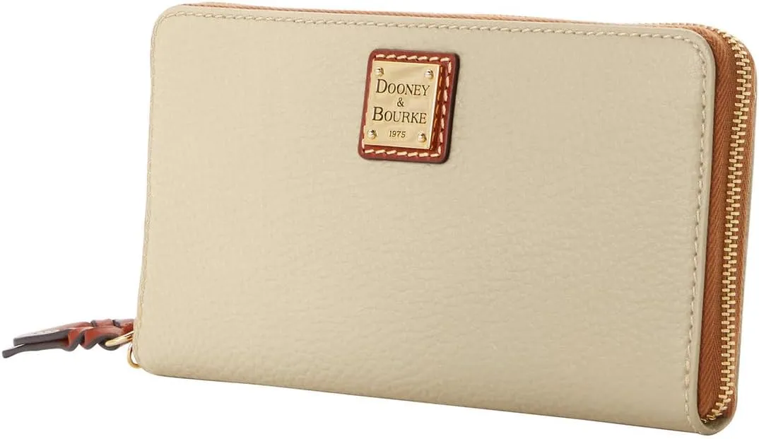 Dooney & Bourke Women's Large Zip Around Wristlet Crossbody in Pebble Grain Leather, with Detachable Shoulder Strap
