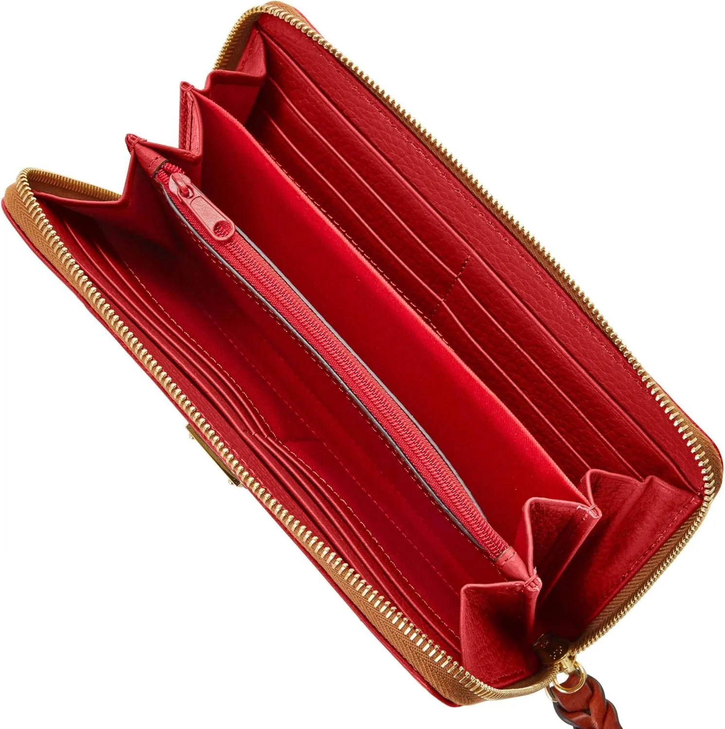 Dooney & Bourke Women's Large Zip Around Wristlet Crossbody in Pebble Grain Leather, with Detachable Shoulder Strap