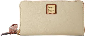 Dooney & Bourke Women's Large Zip Around Wristlet Crossbody in Pebble Grain Leather, with Detachable Shoulder Strap