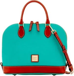 Dooney & Bourke Women's Zip Zip Satchel in Pebble Grain Leather, Large Handbag with Adjustable & Detachable Shoulder Strap