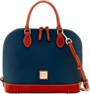 Dooney & Bourke Women's Zip Zip Satchel in Pebble Grain Leather, Large Handbag with Adjustable & Detachable Shoulder Strap