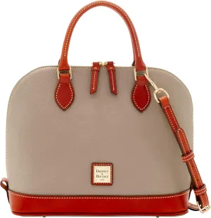 Dooney & Bourke Women's Zip Zip Satchel in Pebble Grain Leather, Large Handbag with Adjustable & Detachable Shoulder Strap