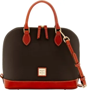 Dooney & Bourke Women's Zip Zip Satchel in Pebble Grain Leather, Large Handbag with Adjustable & Detachable Shoulder Strap
