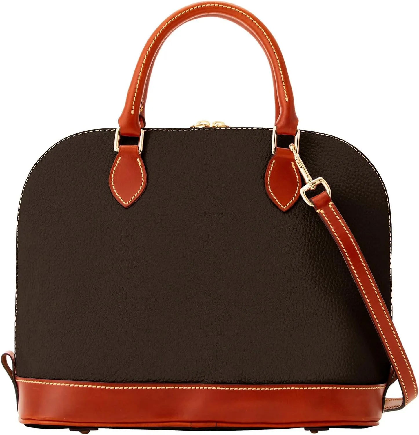 Dooney & Bourke Women's Zip Zip Satchel in Pebble Grain Leather, Large Handbag with Adjustable & Detachable Shoulder Strap