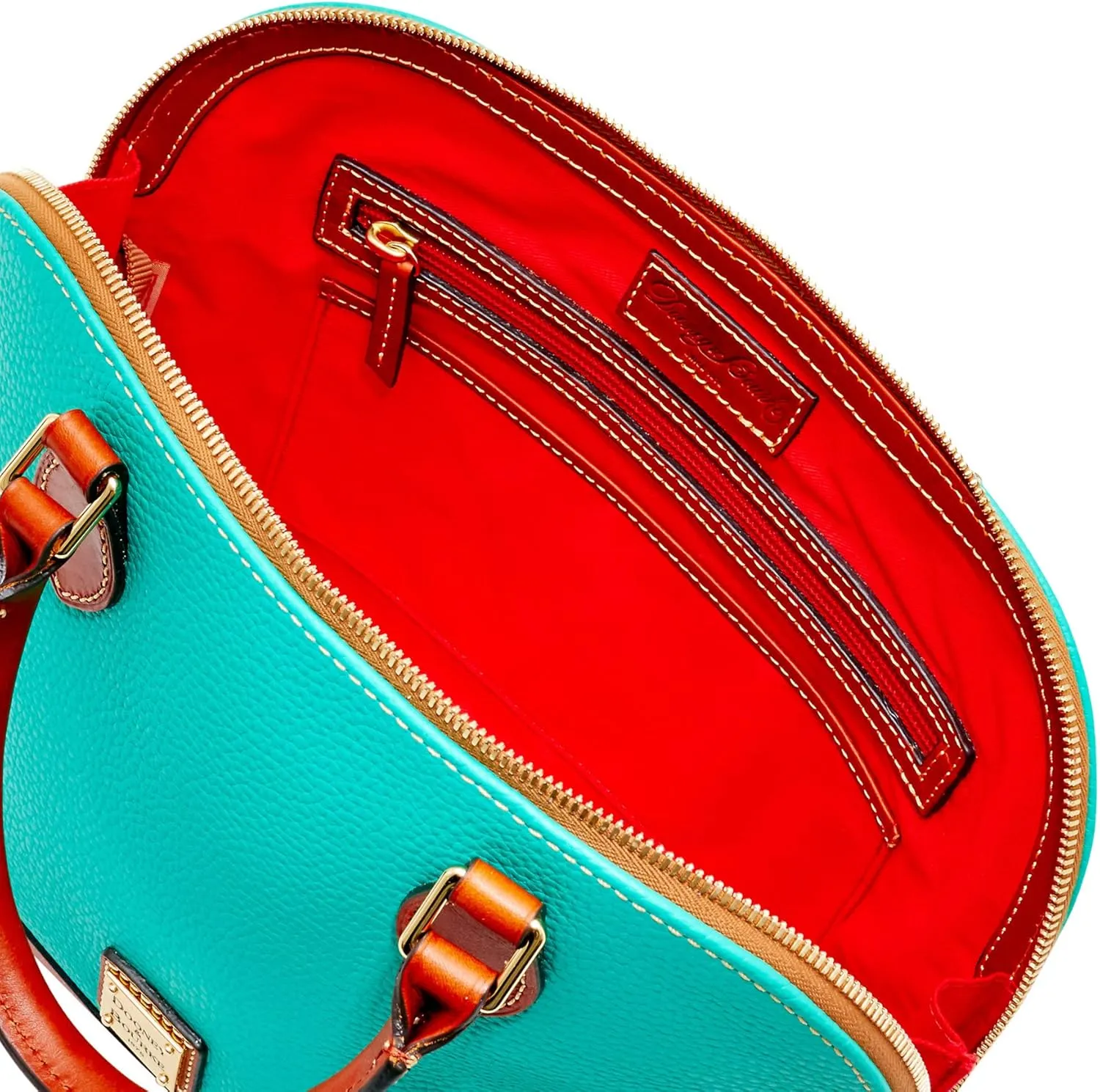 Dooney & Bourke Women's Zip Zip Satchel in Pebble Grain Leather, Large Handbag with Adjustable & Detachable Shoulder Strap