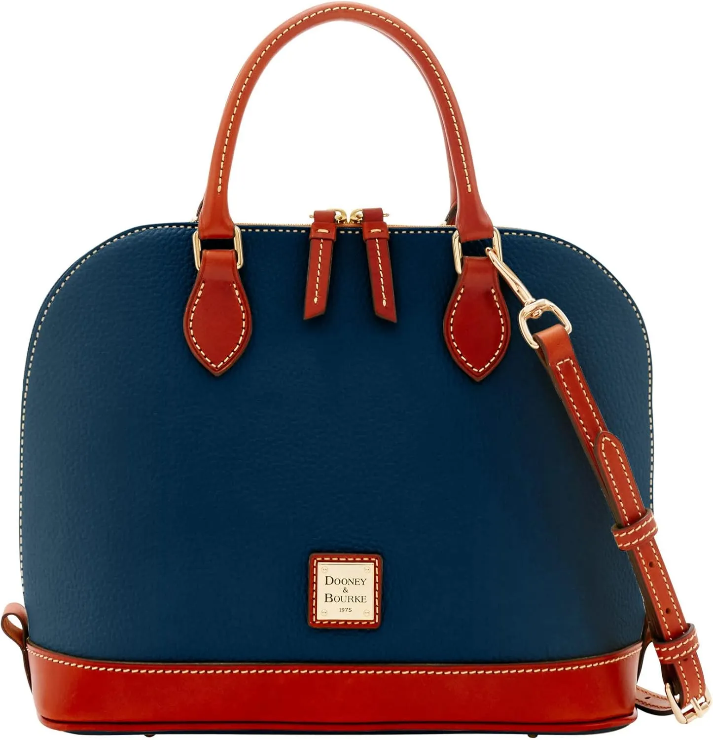 Dooney & Bourke Women's Zip Zip Satchel in Pebble Grain Leather, Large Handbag with Adjustable & Detachable Shoulder Strap