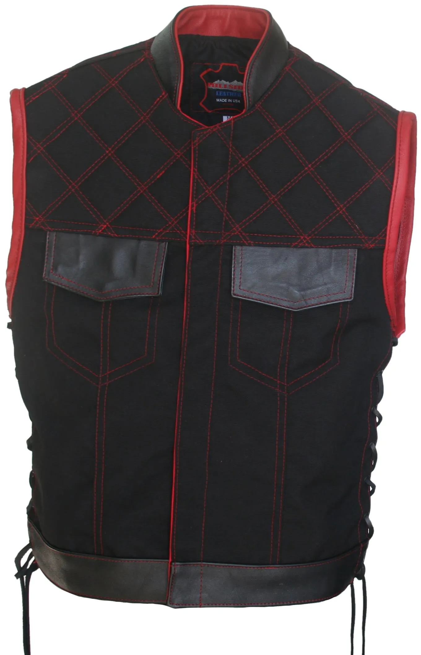 Double Stitch Diamond Biker Vest  Water Resistant Military Grade Fabric (Cordura)