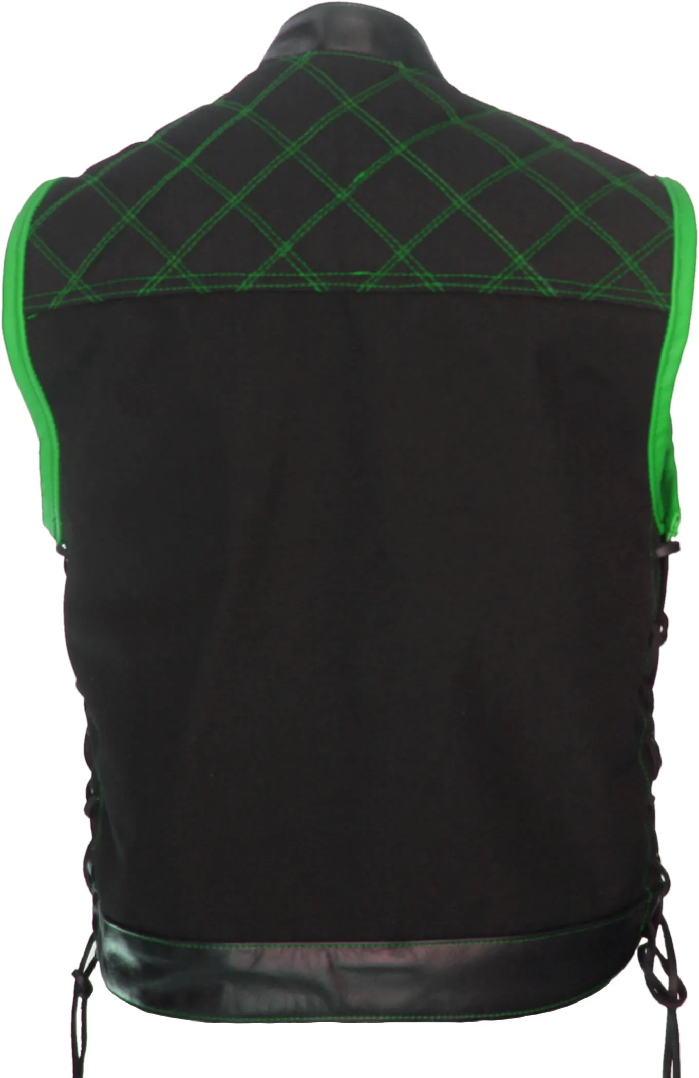Double Stitch Diamond Biker Vest  Water Resistant Military Grade Fabric (Cordura)