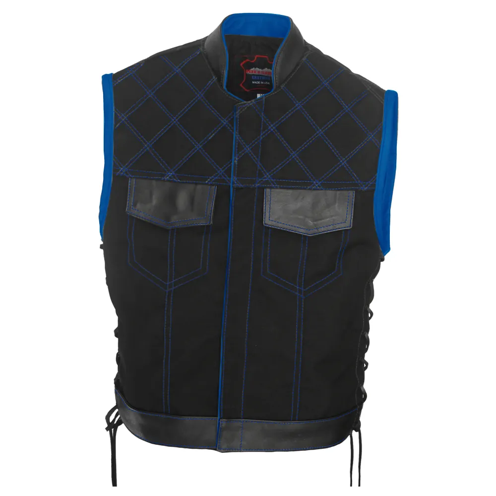 Double Stitch Diamond Biker Vest  Water Resistant Military Grade Fabric (Cordura)