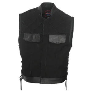Double Stitch Diamond Biker Vest  Water Resistant Military Grade Fabric (Cordura)