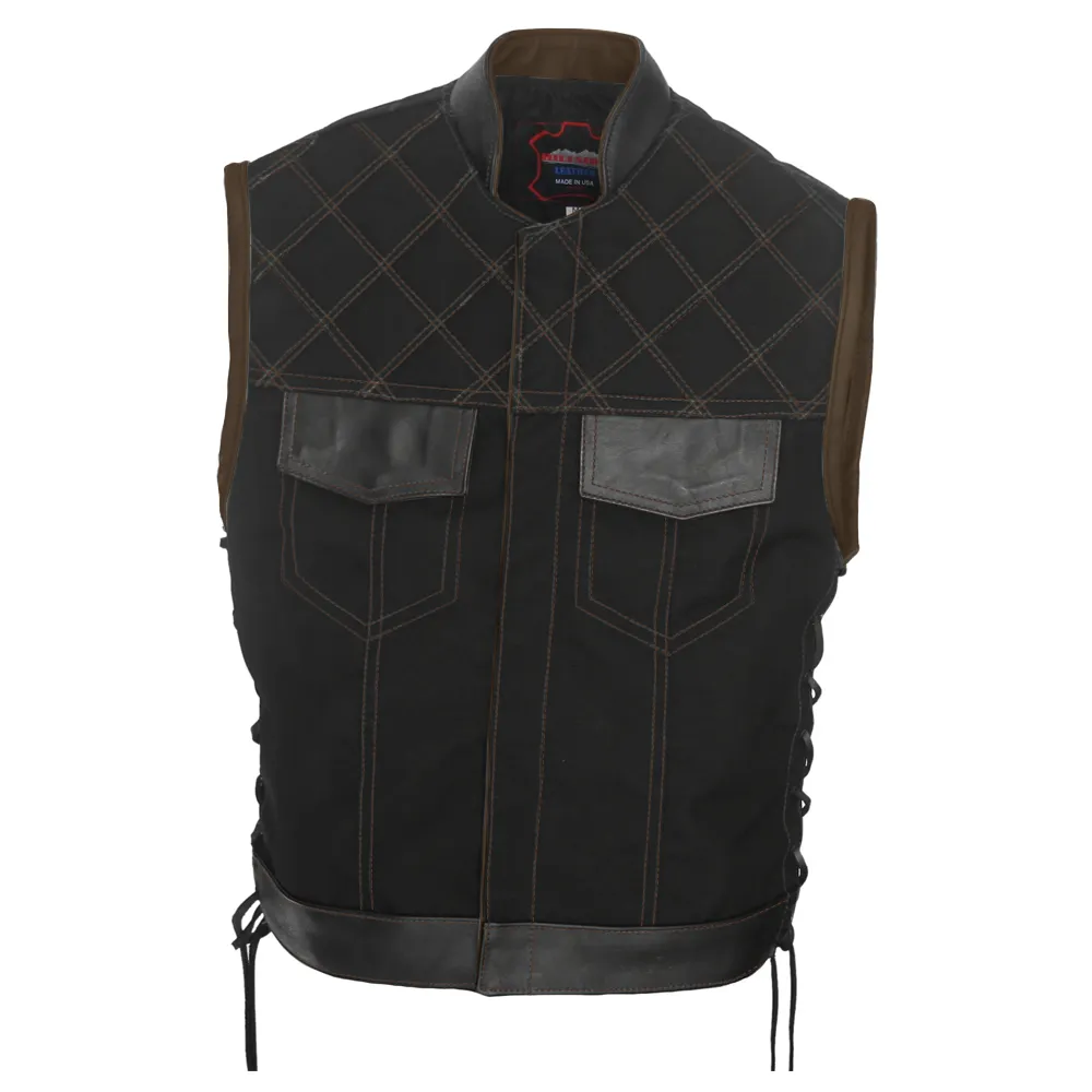 Double Stitch Diamond Biker Vest  Water Resistant Military Grade Fabric (Cordura)