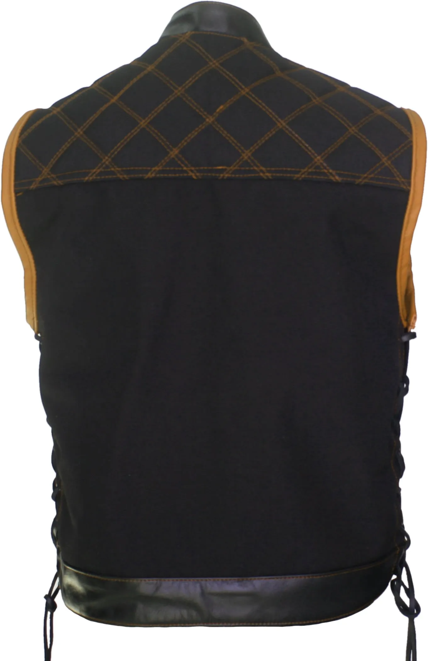 Double Stitch Diamond Biker Vest  Water Resistant Military Grade Fabric (Cordura)