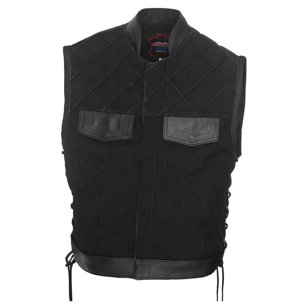 Double Stitch Diamond Biker Vest  Water Resistant Military Grade Fabric (Cordura)