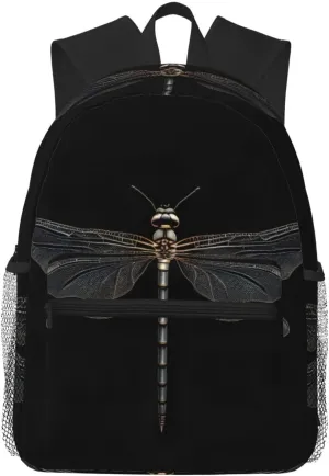 Dragonfly Black print Lightweight and comfortable backpack Casual Laptop Backpack for Travel Hiking