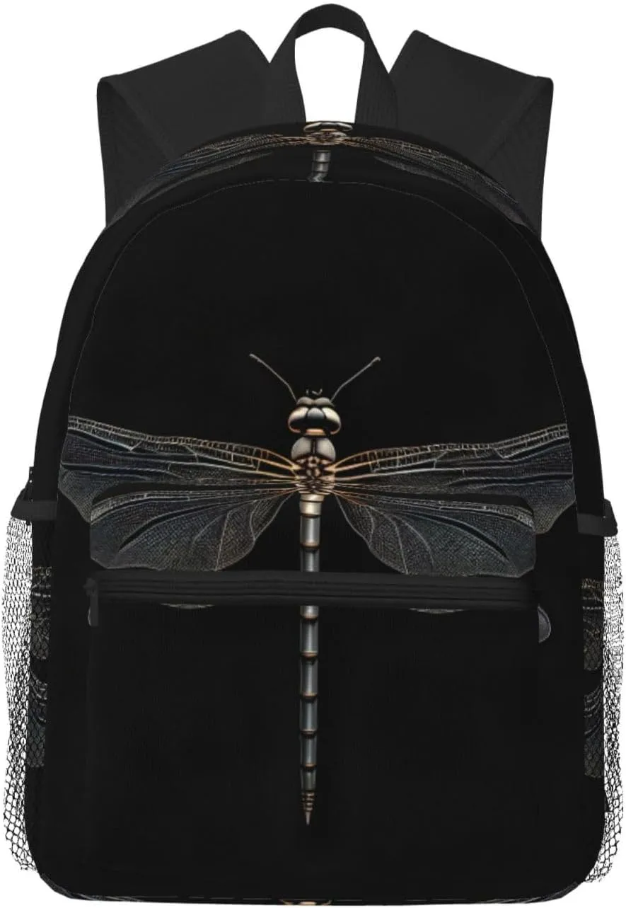 Dragonfly Black print Lightweight and comfortable backpack Casual Laptop Backpack for Travel Hiking