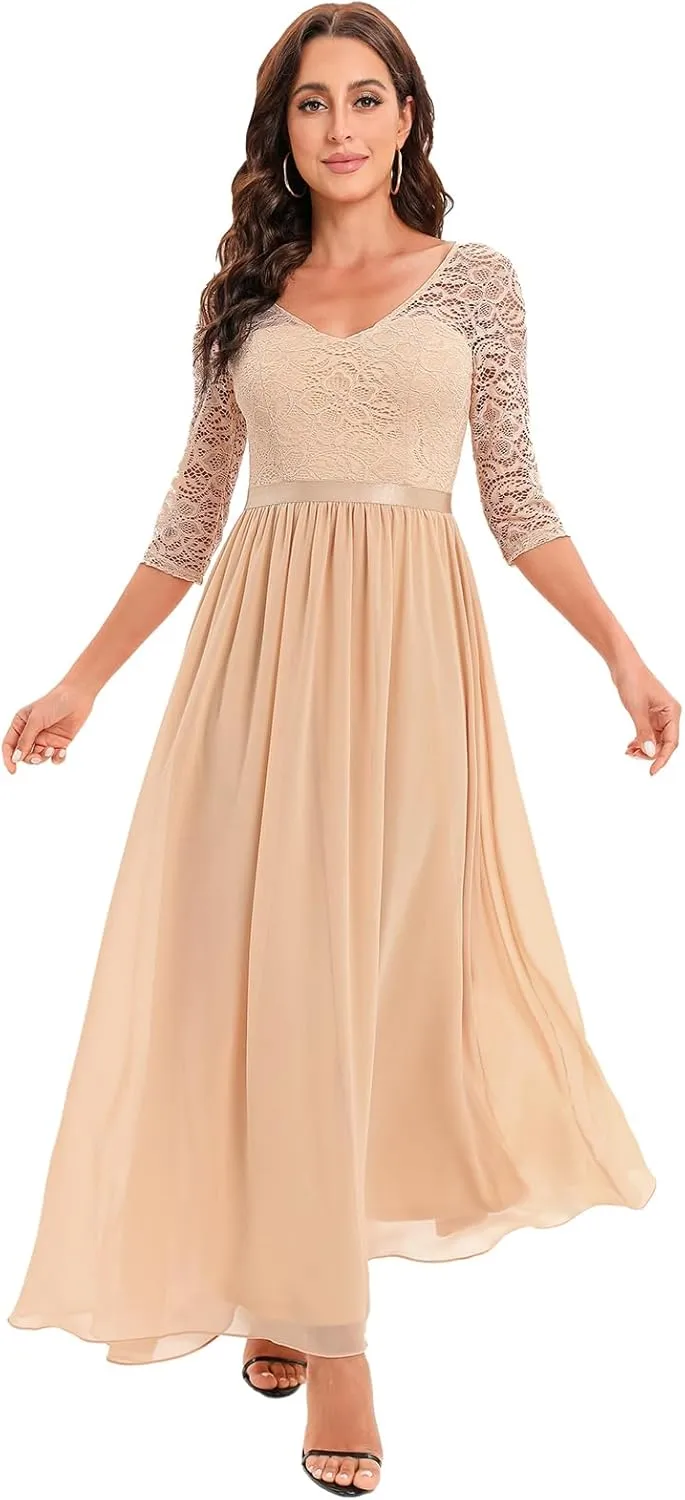DRESSTELLS Formal Dresses for Women 2024 Wedding Guest Dress Cocktail Dresses Long Prom Dress