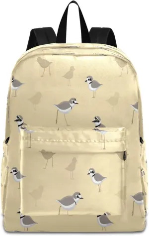 Dussdil Bird Plover Kids Backpack Boys Girls Backpacks School Bags Bookbag Laptop iPad Tablet Bag Daypack Large Travel Sports Bags