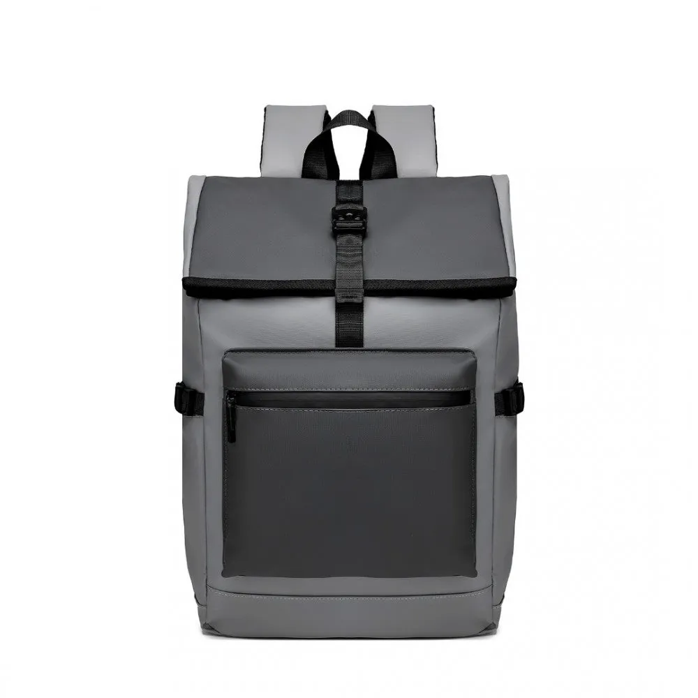 E2330 - Kono Durable PVC Coated Water-resistant Stylish Backpack - Grey