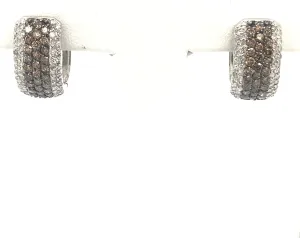 Effy Lady's White 14 Karat Earrings With 1.27Tw Round White and Champagne Diamonds. List price $2510.00!
