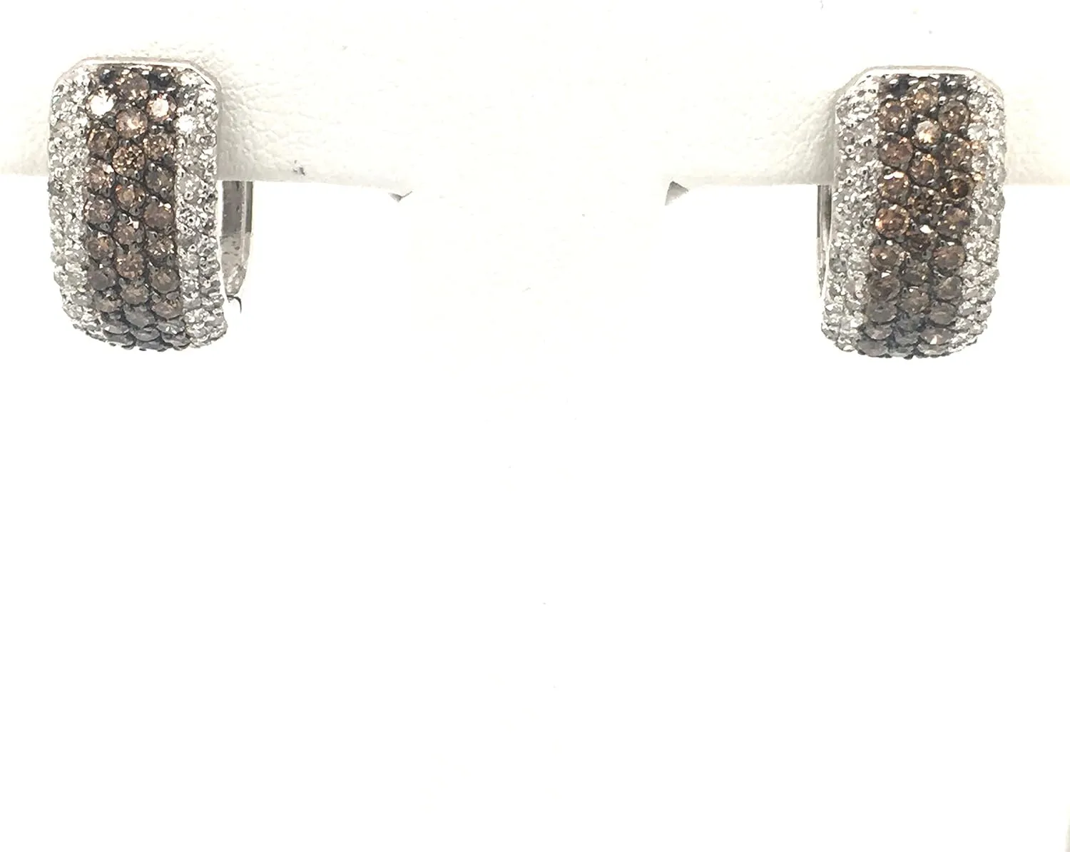 Effy Lady's White 14 Karat Earrings With 1.27Tw Round White and Champagne Diamonds. List price $2510.00!