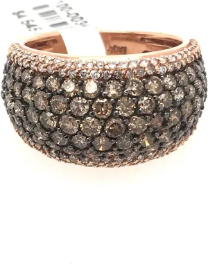Effy - Rose 14 Karat Fashion Ring with 2.59Tw Champagne and White Round Diamonds. List Price $4545.00!