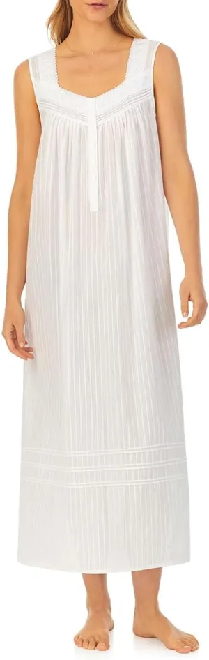 Eileen West 50" Cotton Dobby Sleeveless Nightgown