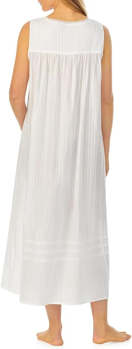 Eileen West 50" Cotton Dobby Sleeveless Nightgown