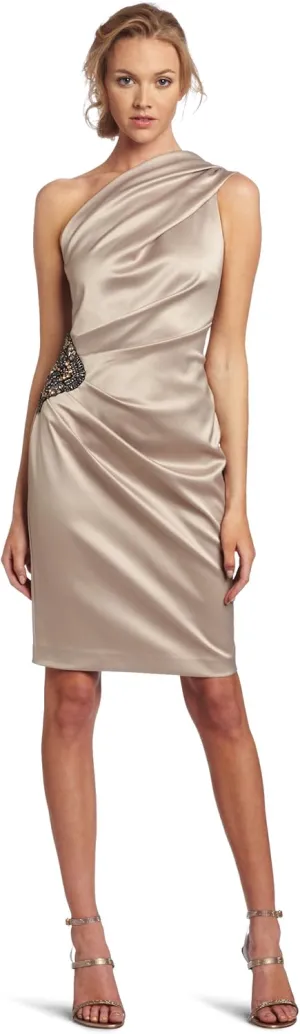 Eliza J Women's Gld one Shoulder Satin