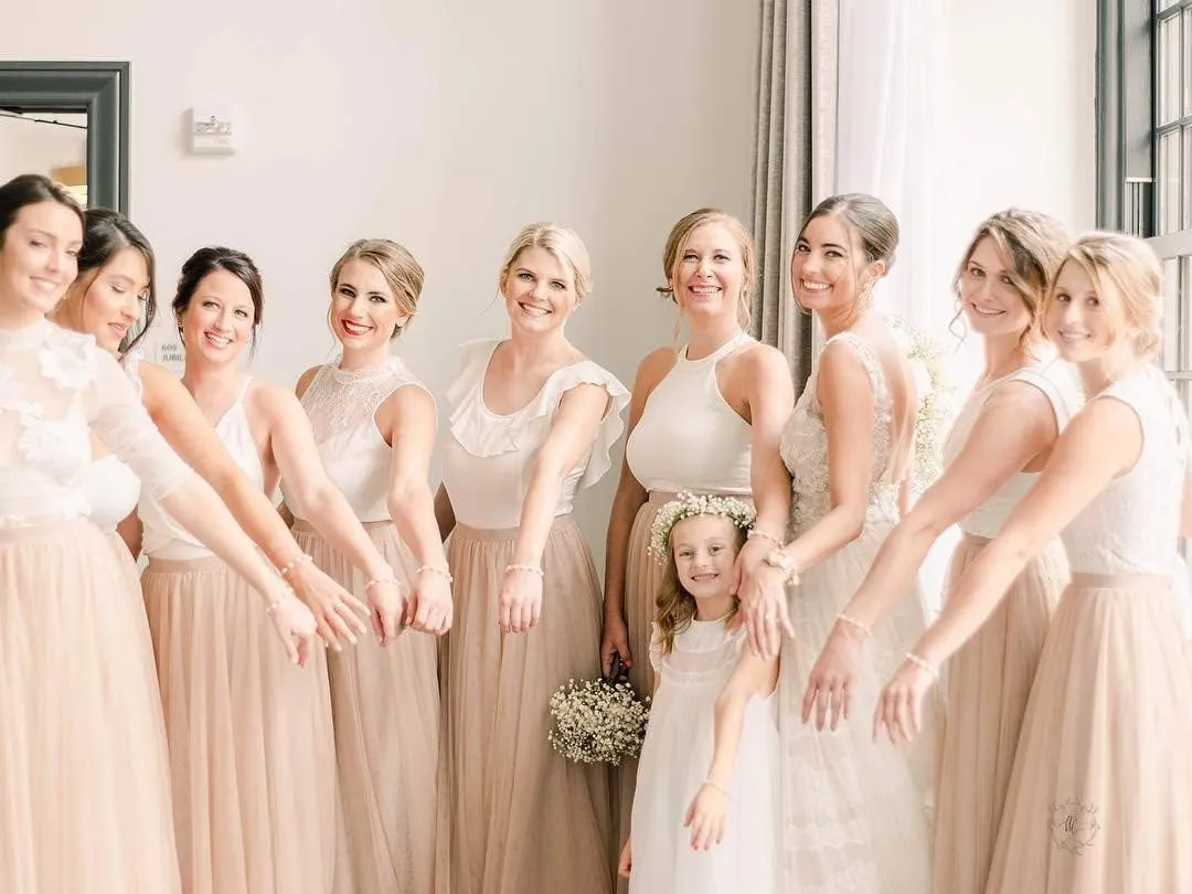 EllieHouse A Line Long Maxi Bridesmaid Tulle Skirt for Wedding Evening Party Prom P68