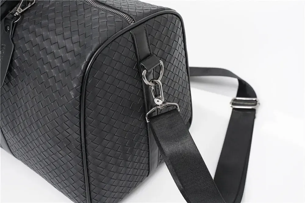 Embossed Braided Tote Shoulder Crossbody Travel Bag