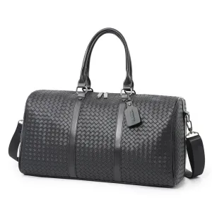 Embossed Braided Tote Shoulder Crossbody Travel Bag