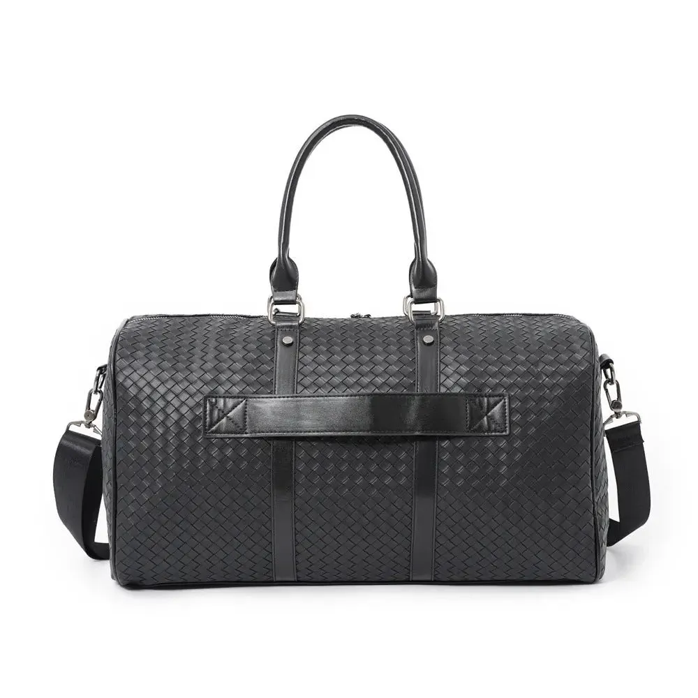 Embossed Braided Tote Shoulder Crossbody Travel Bag