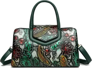 Embossed Tote Bag, Large Capacity Shoulder Crossbody Bag