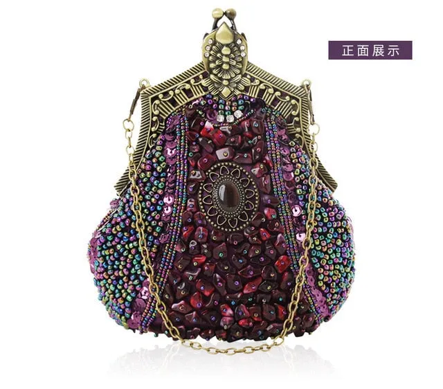 Embroider Beads Handmade Vintage Bag