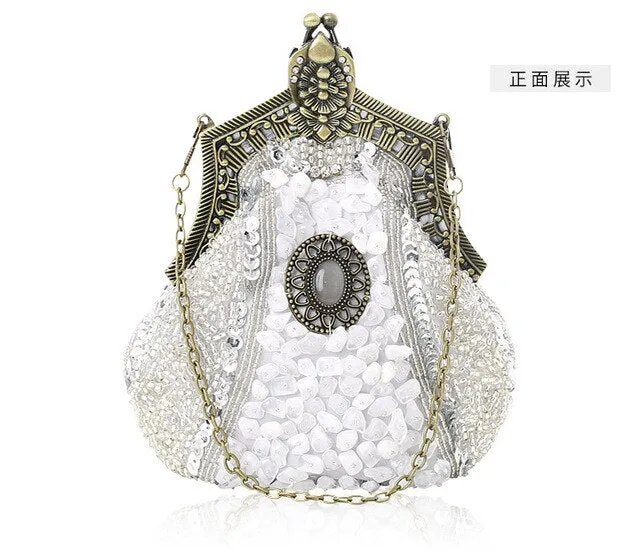 Embroider Beads Handmade Vintage Bag