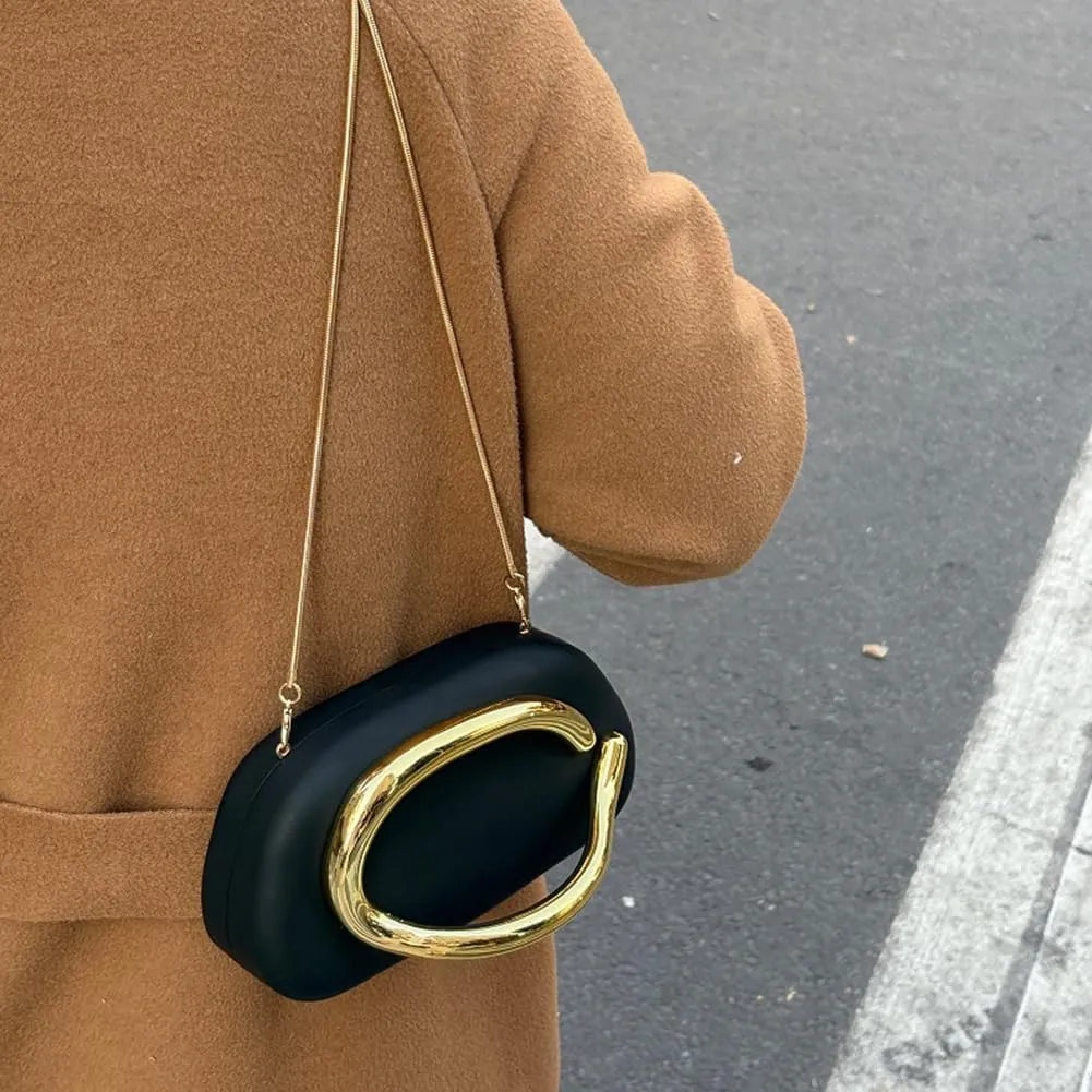 Evening Clutch Purses for Women Formal Unique Crossbody Purse Gold Closure Box Clutch Handbag Small Y2K Shoulder Bag