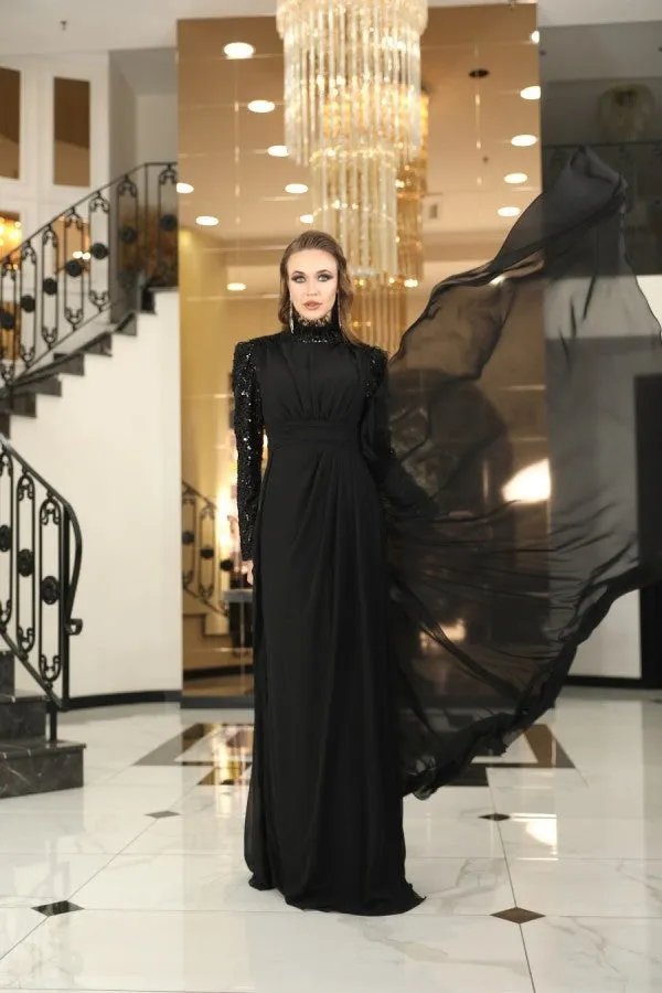 Evening Dress - Black SCB-3317