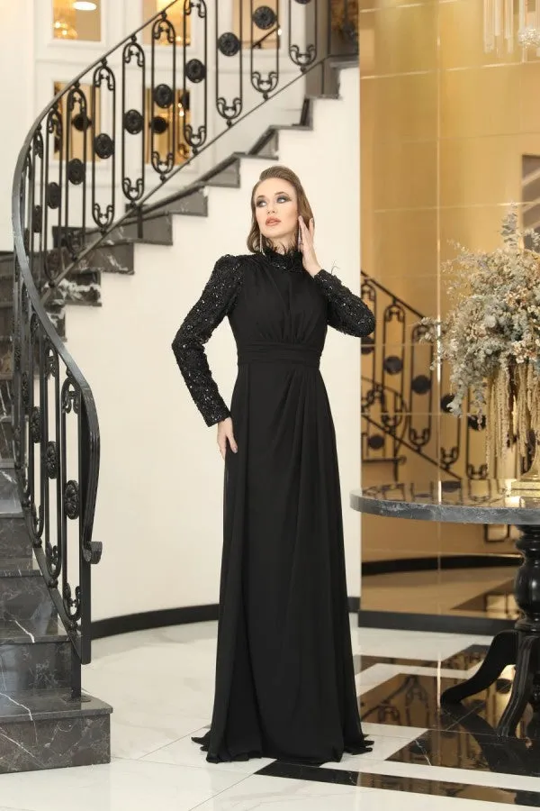 Evening Dress - Black SCB-3317