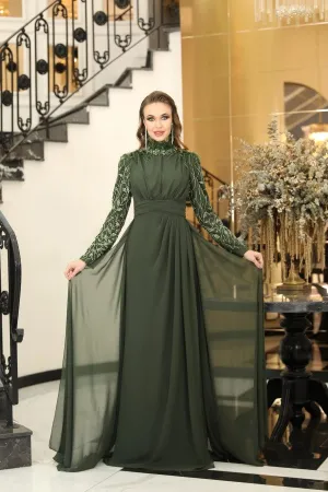 Evening Dress - Khaki SCB-4183