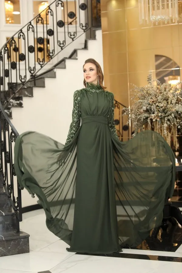 Evening Dress - Khaki SCB-4183