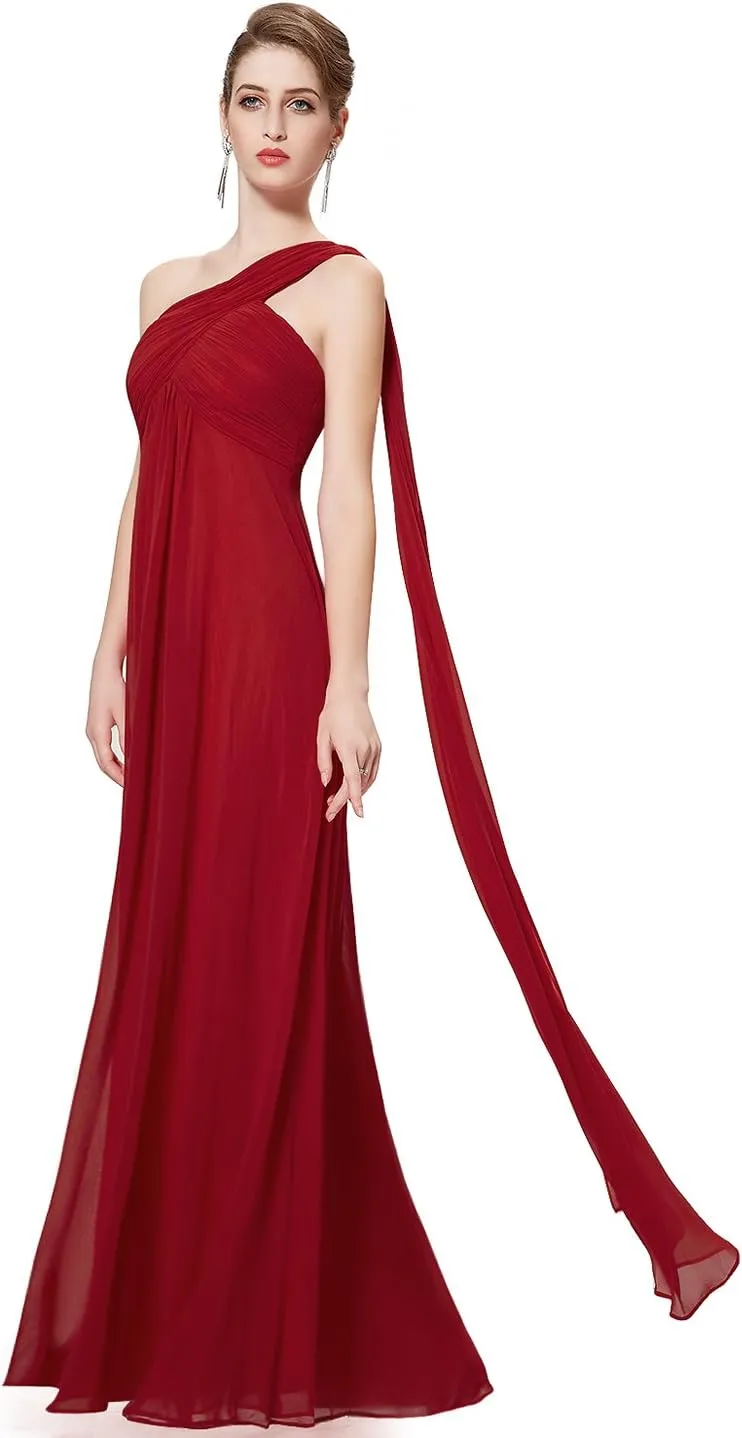 Ever-Pretty Women's Summer One-Shoulder Empire Waist Chiffon Pleated Maxi Formal Dress 09816