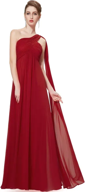 Ever-Pretty Women's Summer One-Shoulder Empire Waist Chiffon Pleated Maxi Formal Dress 09816
