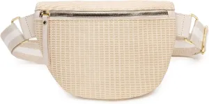 Fanny Packs for Women Embossed Lightweight Waist Pack Zipper Crossbody Belt Bag Sport Pack for Running Hiking Travel Workout