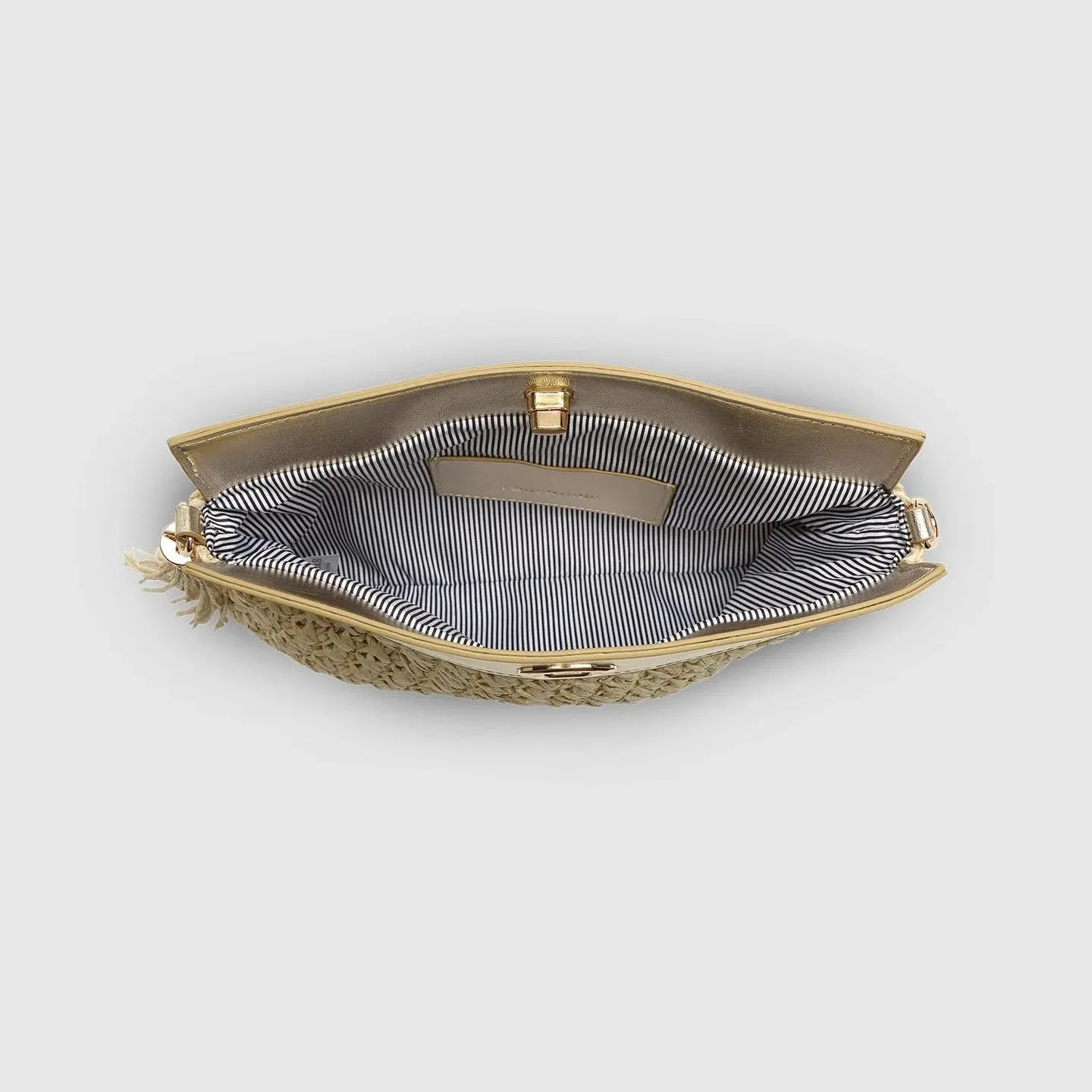 Fern Raffia Clutch Champagne