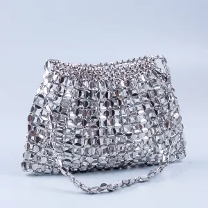 Flat Beads Beaded Weave Large Dumplings Shoulder Bags