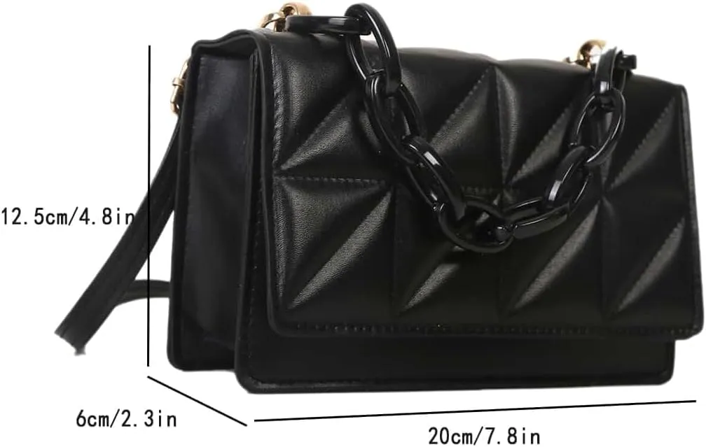 Floerns Women's Handbag Square Bag Embossed Pu Leather Cross Shoulder Purse Bag