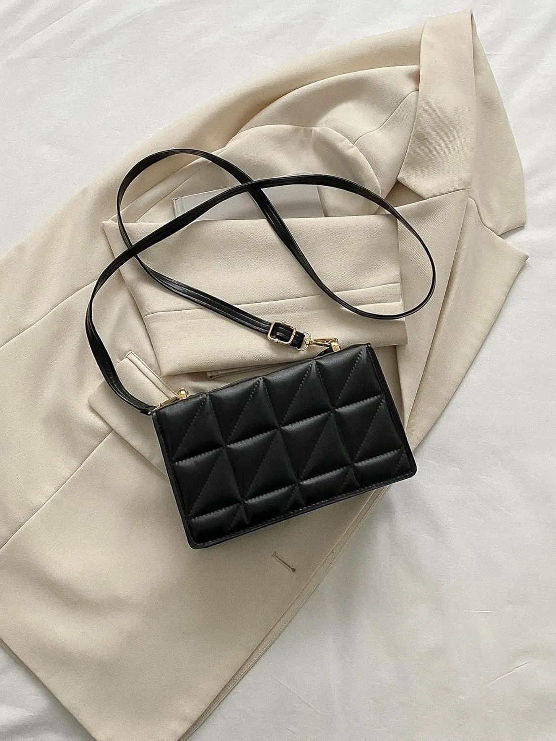 Floerns Women's Handbag Square Bag Embossed Pu Leather Cross Shoulder Purse Bag